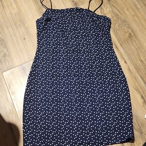 SHEIN Navy Blue Mini Dress with White Dots